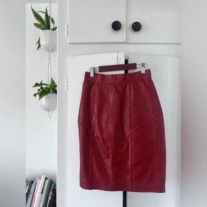 Amazing Vintage Red Leather Skirt